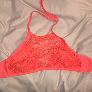hightop coral bathing suit top